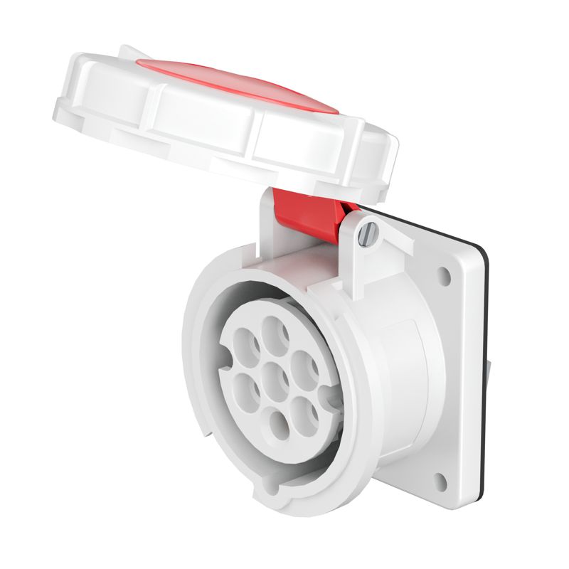 Розетка панельная PSS 16А 7п 6P+E 400В IP67 DKC PSS676-016-40