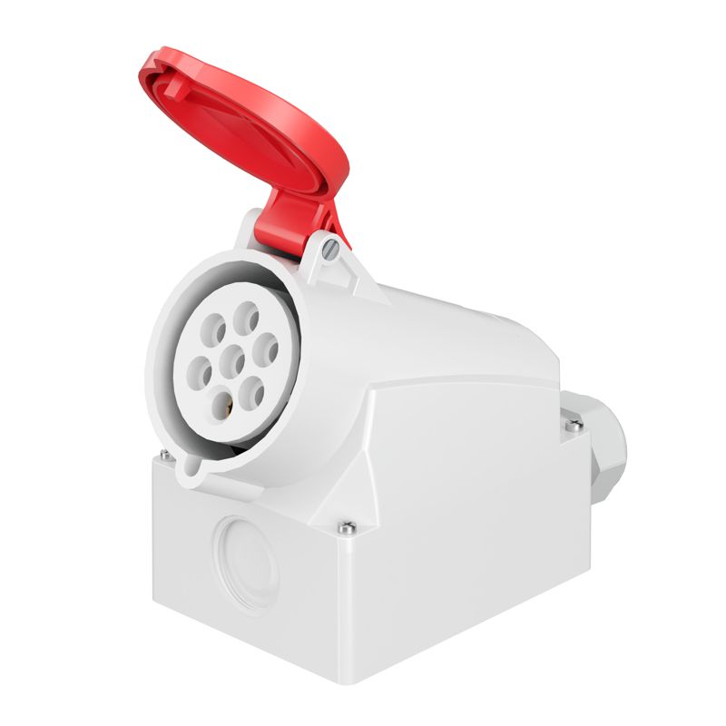 Розетка настенная WS 32А 7п 6P+E 400В IP44 DKC WS674-032-40