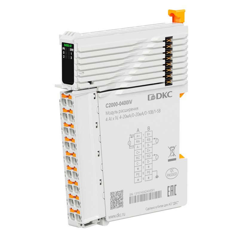 Модуль расширения C2000 4 AI - IV 4-20мА/0-20мА/0-10В/1-5В DKC C2000-0400IV