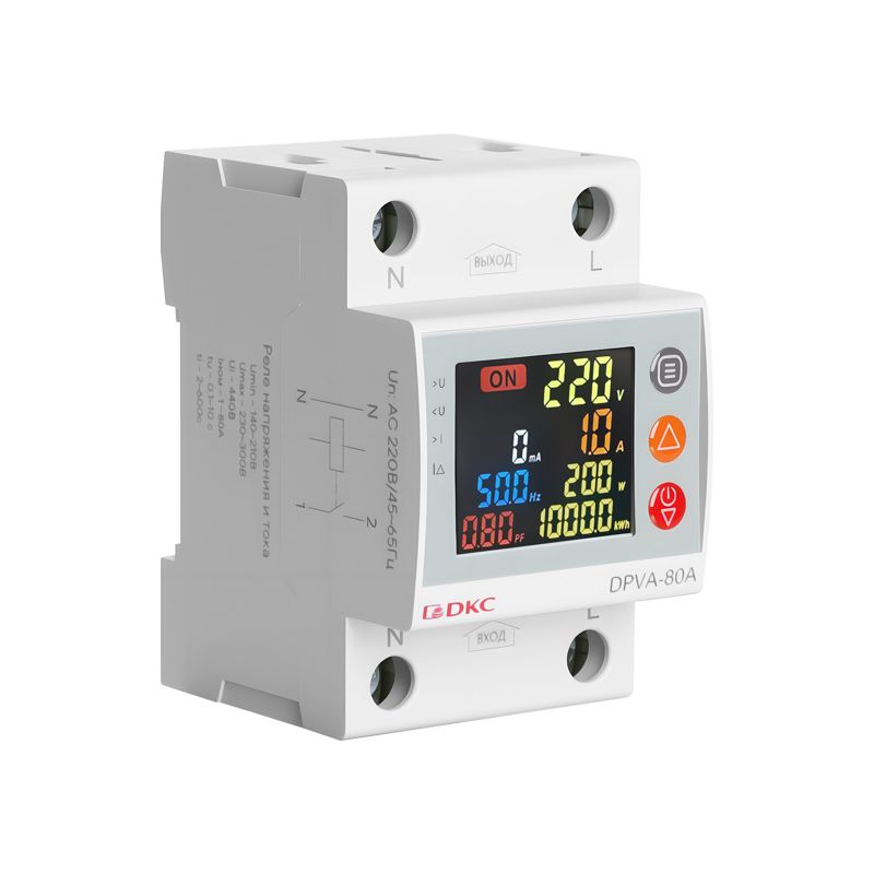 Реле напряжения с контролем тока 32А DKC DPVA-32A