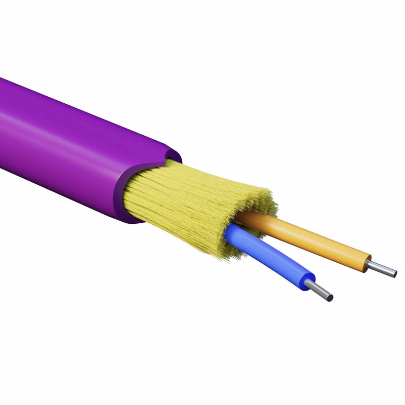 Кабель волоконно-оптический распределит. нг(А)-HFLTx 2 ОВ категория OM4 (G.651.1) плотный буфер 0.4кН арамидные упрочняющие нити для внутр. прокл. бараб. 2000м DKC RNDT4C2MG03