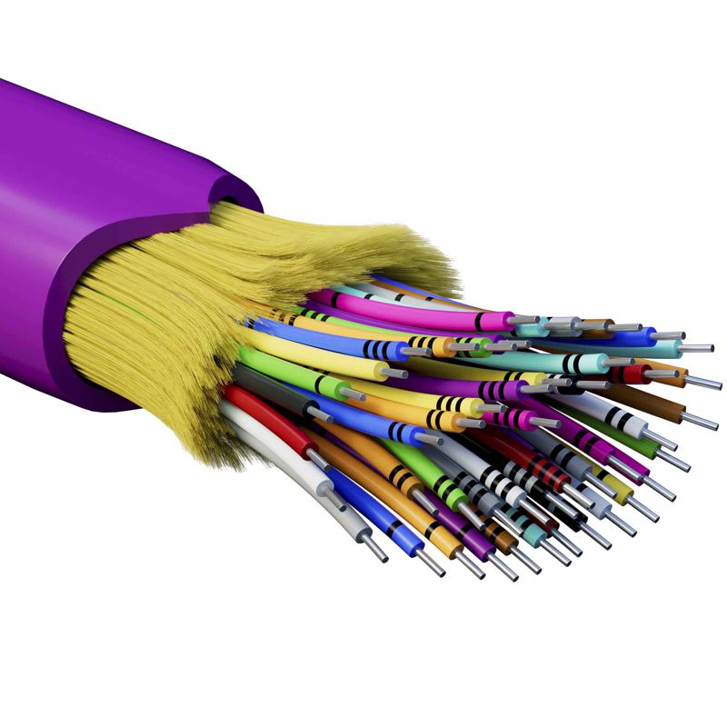 Кабель волоконно-оптический распределит. нг(А)-HFLTx 48 ОВ категория OM4 (G.651.1) плотный буфер 0.4кН арамидные упрочняющие нити для внутр. прокл. бараб. 500м DKC RNDT4C48MG03-E