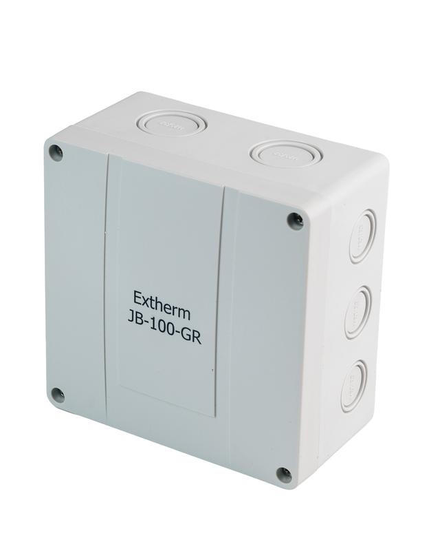 Коробка распределительная 140х140х76мм IP66 в комплекте с клеммным рядом 10х10кв.мм 76А сер. Extherm JB-100-GR
