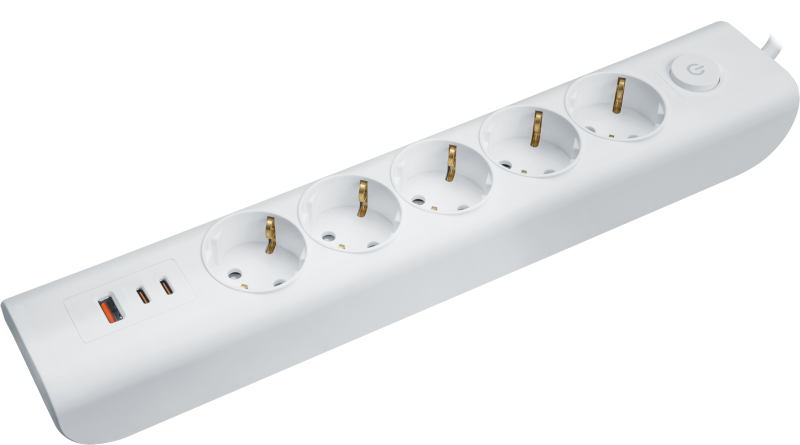 Удлинитель 3х1.5м с заземл. 16А IP20 95 690 NPE-USB06-05-150-ESC-3X1-PD20W 2хUSB-C + USB-A с выкл. бел. NAVIGATOR 95690