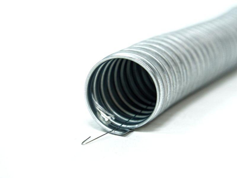 Металлорукав Р3-ЦХ 12 d12мм с протяжкой металлик (уп.50м) ГОФРОМАТИК zeta42451