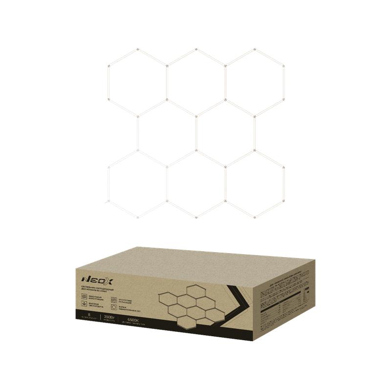 Светильник светодиодный ДБО-HEXAGON 8С-35065 350Вт 6500К 230В 2350х2442мм 8 сот 0.5м шнур с вилкой NEOX 4690612066639