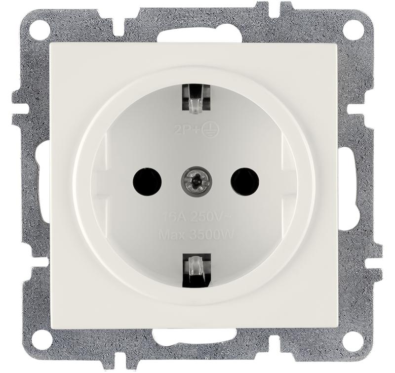 Розетка 1-м с заземл. механизм LAVIN/KAREN бел. ARVIA 50 01 1000 217