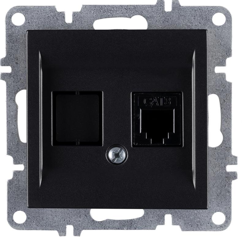 Розетка телефонная (Rj45 Cat3) механизм LAVIN/KAREN черн. ARVIA 50 07 2000 221