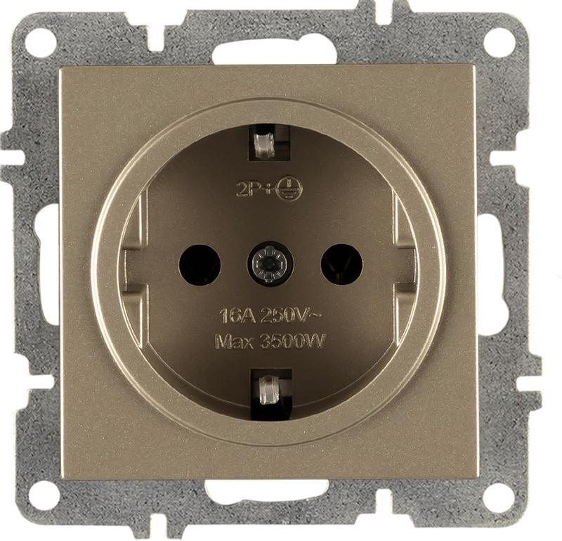 Розетка 1-м с заземл. механизм LAVIN/KAREN титан ARVIA 50 05 2000 217