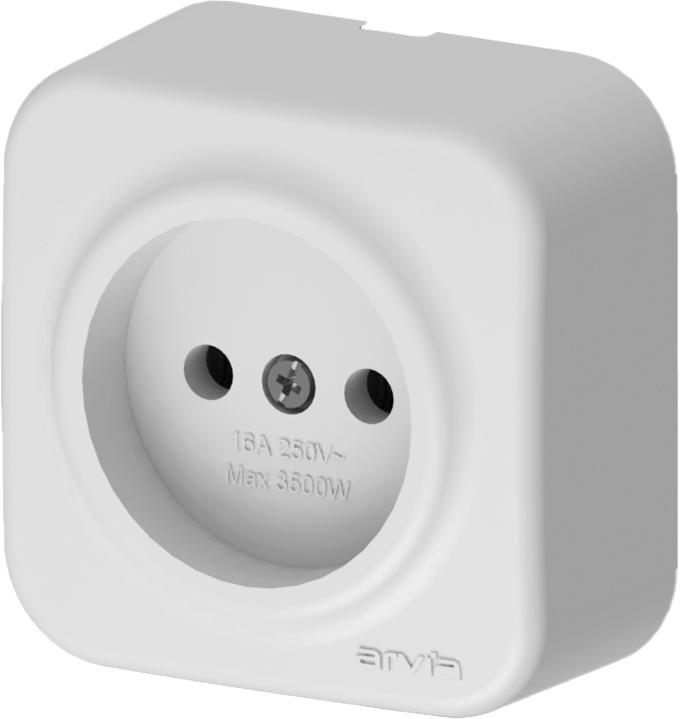 Розетка 1-м без заземл. IP20 ARIA бел. ARVIA 25 01 1000 215