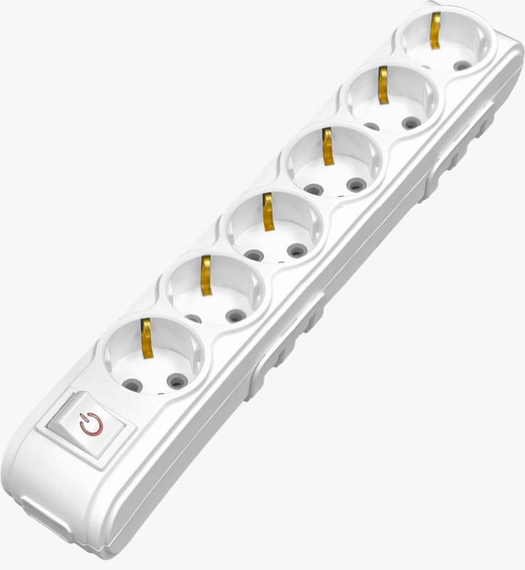 Колодка 6-м с защитой от детей MOTTO с/з и выкл. ARVIA 35 01 1006 500