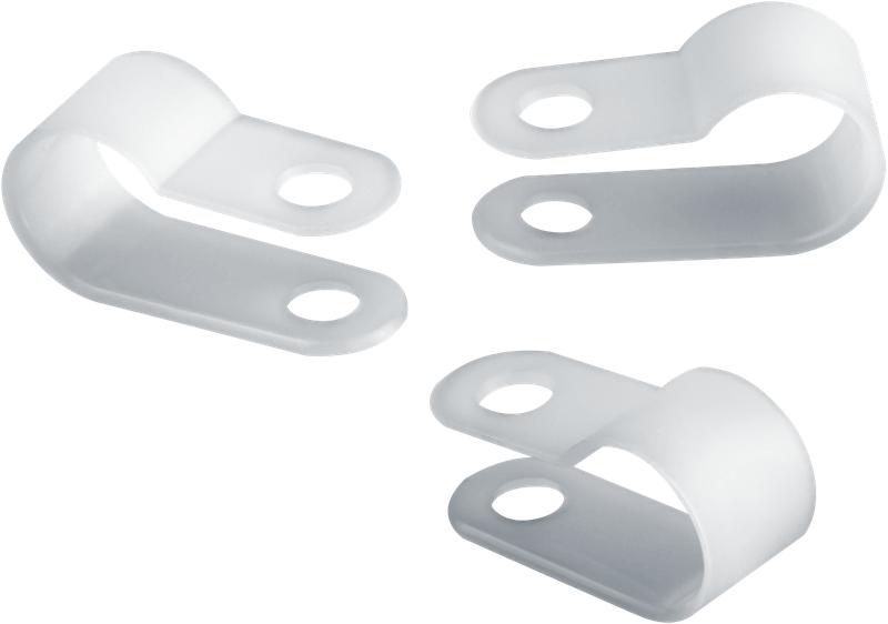 Скоба нейлоновая под винт 12мм OCC-12-100-WH бел. (уп.100шт) ОНЛАЙТ 90898