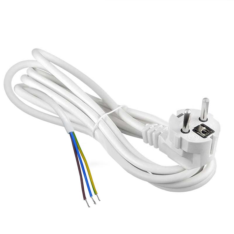 Шнур сетевой с вилкой 3м с заземл. 10А ПВС 3х1 бел. DOMTOK 2778