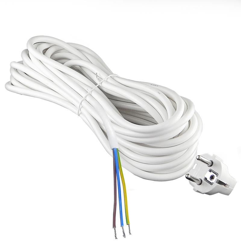 Шнур сетевой с вилкой 5м с заземл. 16А ПВС 3х1.5 бел. DOMTOK 2785