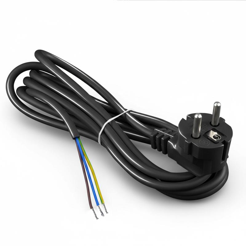 Шнур сетевой с вилкой 3м с заземл. 16А ПВС 3х1.5 черн. DOMTOK 2787