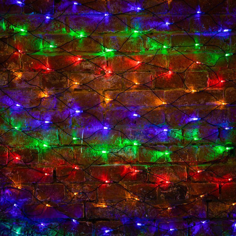 Гирлянда светодиодная "Сеть" 2х1.5м 288LED мультиколор 24Вт 220-240В IP65 провод ПВХ черн. Neon-Night 215-029