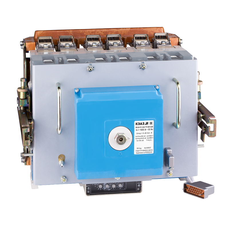 Выключатель автоматический 3п 1600А 135кА ВА53-43-341870 УХЛ3 690В AC НР=230В AC/220В DC ПЭ230AC КЭАЗ 218095