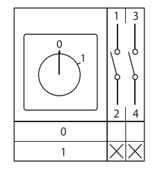 Переключатель кулачковый ПК-1-12 2П 10А "0-1" EKF pk-1-12-10