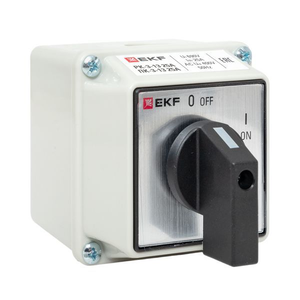Переключатель кулачковый ПК-3-13 3П 25А "ВКЛ-ВЫКЛ" IP54 EKF pk-3-13-25