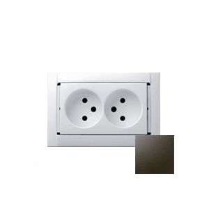 Розетка 2-м СП Simon34 16А IP20 без заземл. графит Simon 34457-38