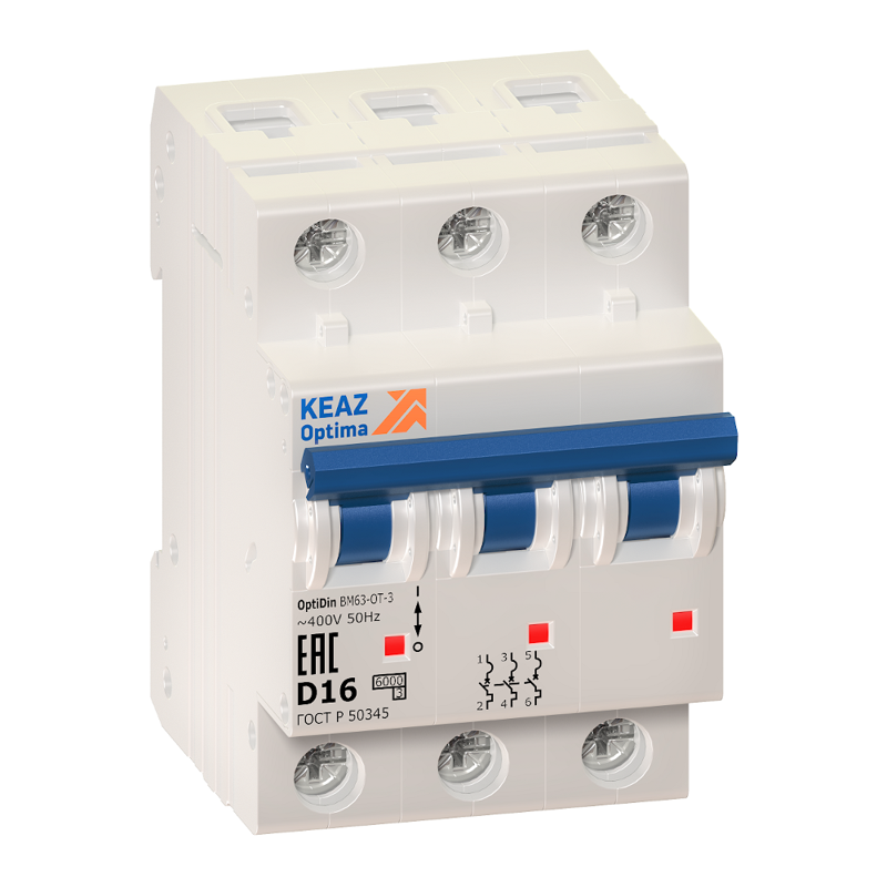 Ограничитель тока 3п D 10А OptiDin BM63-OT УХЛ3 КЭАЗ 219960