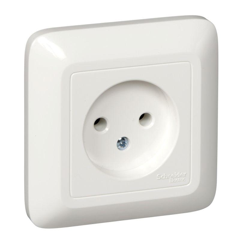 Розетка 1-м СП Прима 10А IP20 250В без заземл. без защ. шторок сл. кость (опт. упак.) SchE RS10-184-S