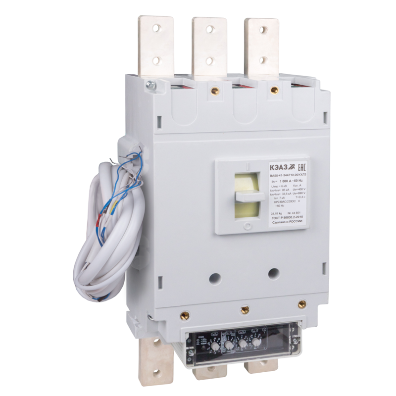 Выключатель автоматический 3п 250А 55кА ВА55-41-344710 УХЛ3 690В AC НР=230В AC/220В DC КЭАЗ 228117