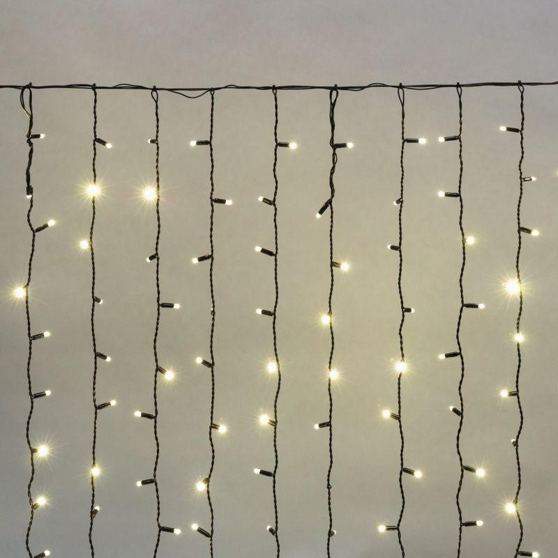 Гирлянда светодиодная "Светодиодный Дождь" 2х1.5м 360LED тепл. бел. 23Вт 230В IP65 постоян. свечение провод черн. (нужен шнур питания 303-500) Neon-Night 235-126