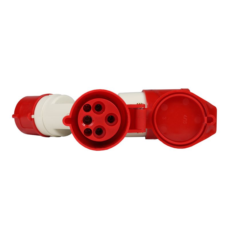 Адаптер силовой двухлучевой 1012 14 16А 6h 380AC 3P+PE IP44 КЭАЗ 235596