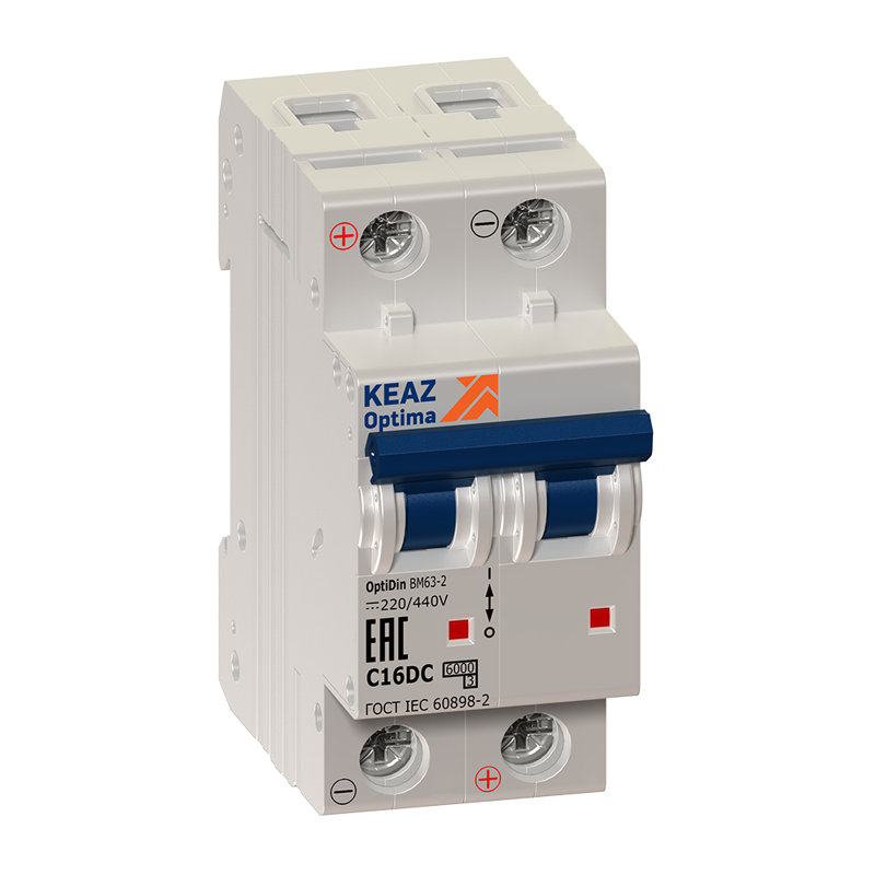 Выключатель автоматический модульный 2п C 4А OptiDin BM63-2C4-DC-УХЛ3-РЕГ КЭАЗ 243127