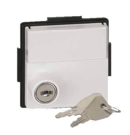 Крышка для розетки Simon27 Scudo с универс. замком антивандальная бел. 2705091-030