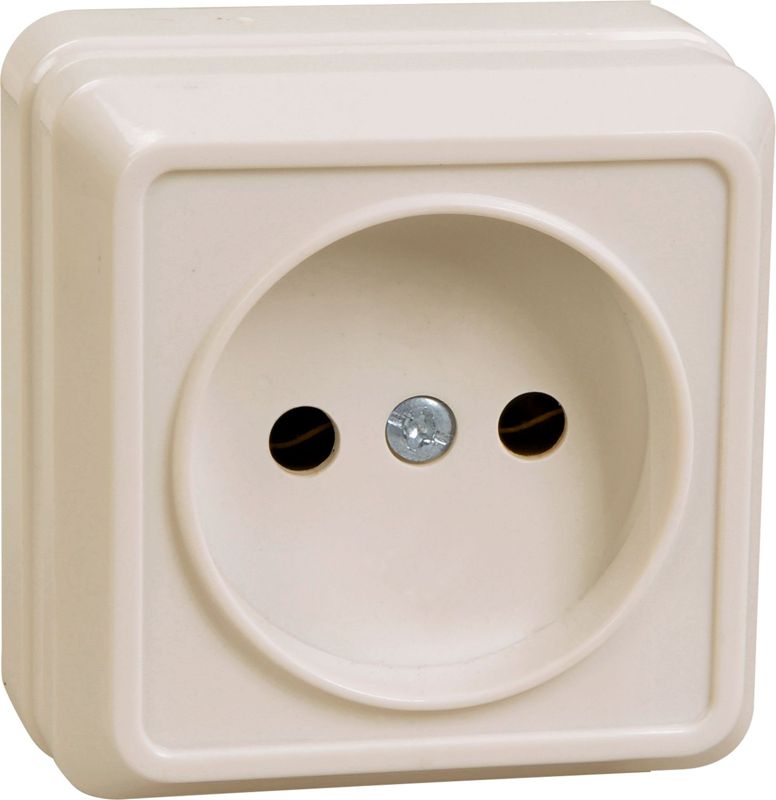 Розетка 1-м ОП Октава 10А IP20 без заземл. крем. GENERICA ERO10-K33-10-DC