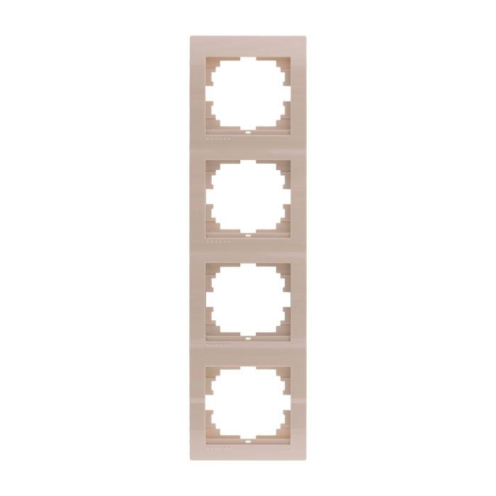 Рамка 4-м Deriy вертикал. крем. LEZARD 702-0300-154