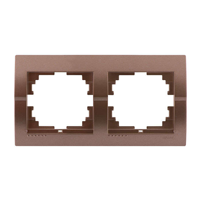 Рамка 2-м Deriy горизонт. свет. корич. LEZARD 702-3100-147