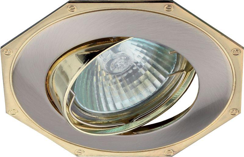 Светильник KL20А SN/G 50Вт 12В MR16 поворотный литой "многогранник" сатин никель/зол. Эра C0043704