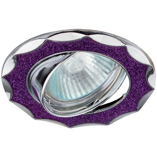 Светильник точечный DK17 CH/SH PU 50Вт MR16 12В декор "звезда со стекл. крошкой" хром./фиолет. ЭРА C0043758