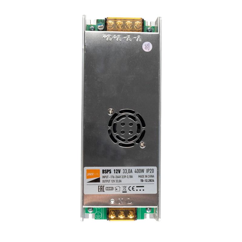 Блок питания для светодиодной ленты 400Вт 33А 12В IP20 BSPS метал. JazzWay 1001399A