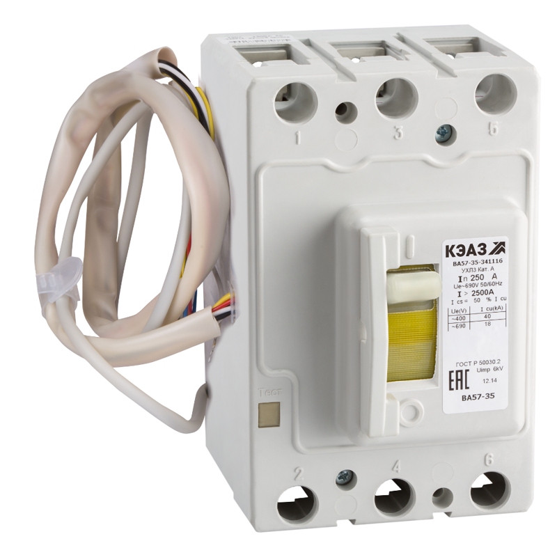 Выключатель автоматический 3п 250А 1600Im 40кА ВА57-35-341116 УХЛ3 690В AC КЭАЗ 263923
