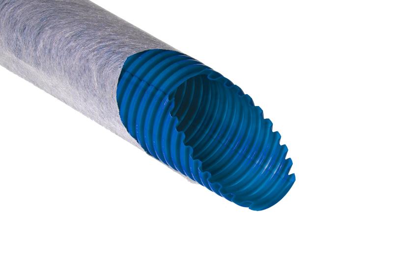 Труба гофрированная одностенная ПНД дренажная d63мм с фильтром зел. (уп.50м) Ruvinil Т1-ДР0-063Ф(50)