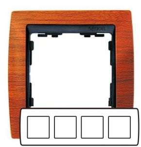 Рамка 4-м Simon82 вишня/графит Simon 82845-61