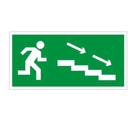 Пиктограмма "По лестнице вниз направо" ПЭУ 004 130х260 СТ 2502000640