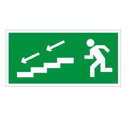 Пиктограмма "По лестнице вниз налево" ПЭУ 005 130х260 СТ 2502000650