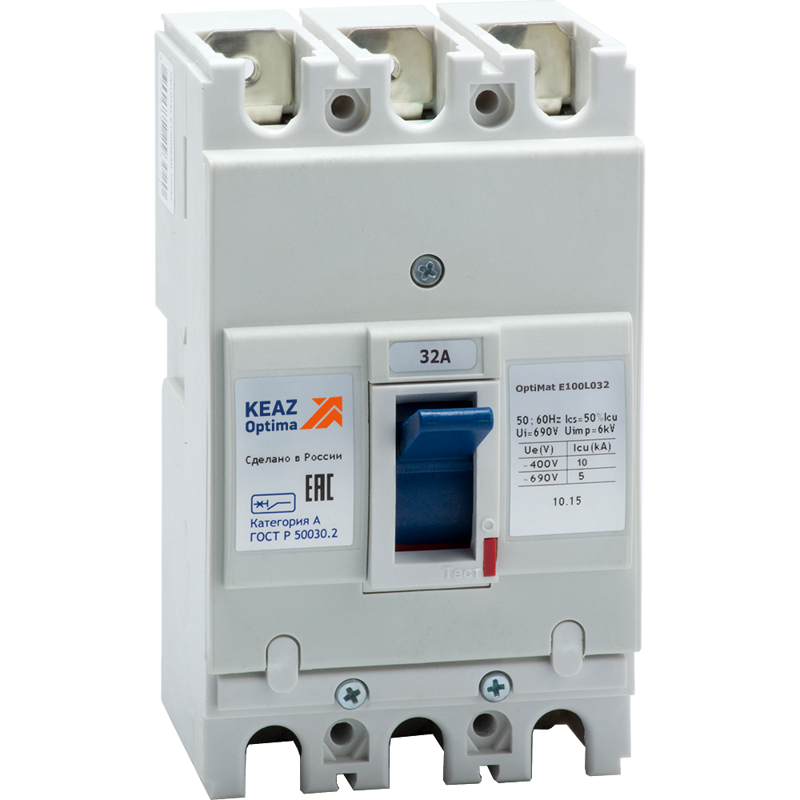 Выключатель автоматический 3п 32А 10кА OptiMat E100L032 ОМ4 РЕГ КЭАЗ 273888