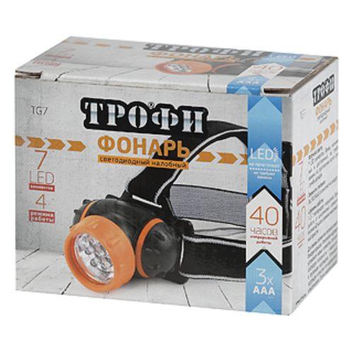 Фонарь TG7 налобный 7хLED 3хААА в компл. не входят Трофи Б0002227
