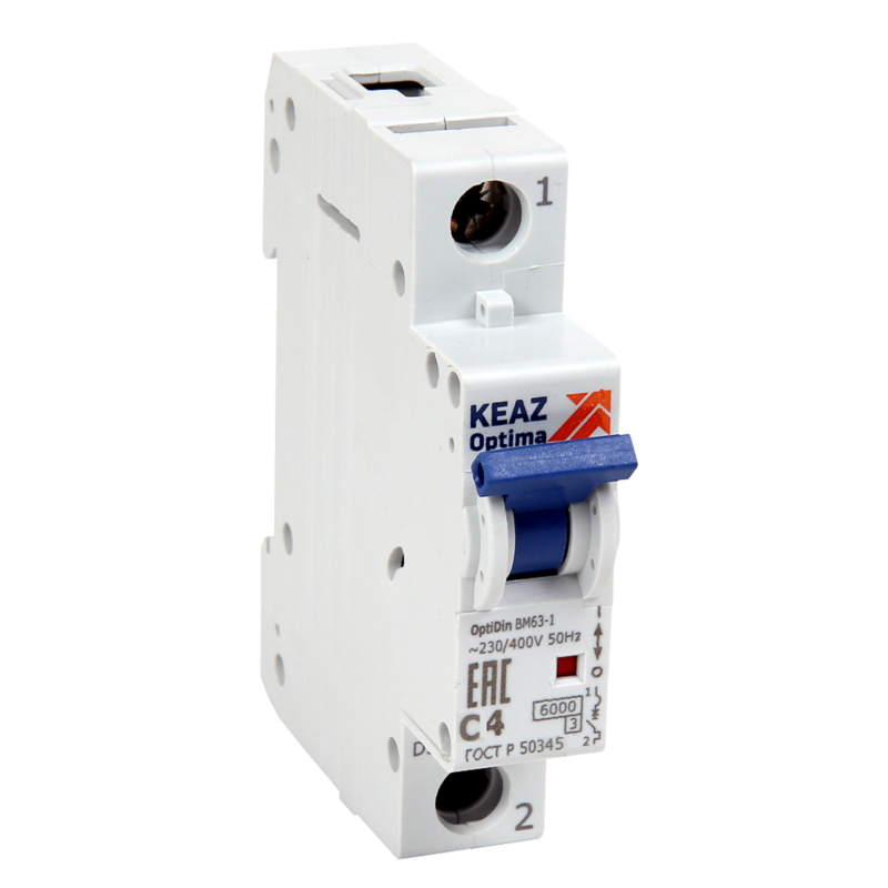 Выключатель автоматический модульный 1п D 20А 6кА OptiDin BM63-1D20-УХЛ3-РЕГ КЭАЗ 280267