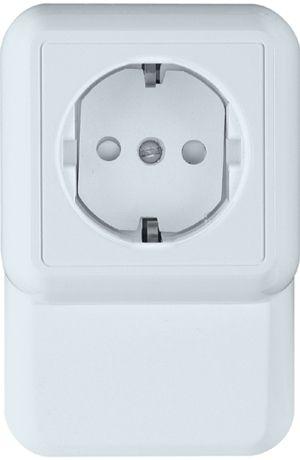 Розетка плинтусная 1-м ОП Blanca / Прима 16А IP20 250В с заземл. защ. шторки с монтажн. пластиной (опт. упак.) бел. SE RA16-003-2M-B