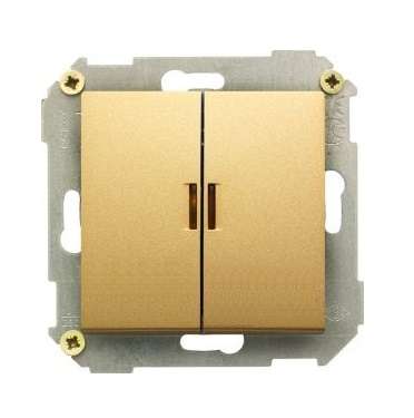 Выключатель 2-кл. СП Simon 34 10А IP20 с подсветкой механизм бронз. Simon 34392-036