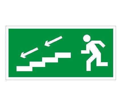 Пиктограмма "По лестнице вниз налево" ПЭУ 005 335х165 PC-M (уп.2шт) СТ 2502000860