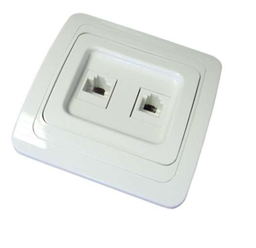 Розетка компьютерная + телефонная 2-м СП Валери сл. кость UNIVersal Б-В0135