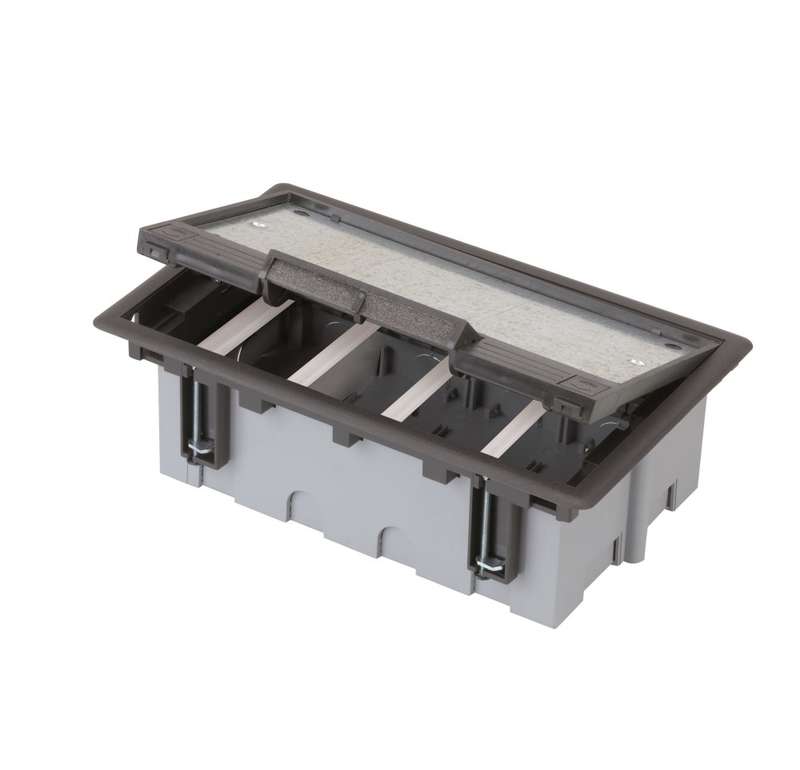 Лючок 4 S-мод. Simon Connect сер. + рамка глуб. 90-120мм SF410-1